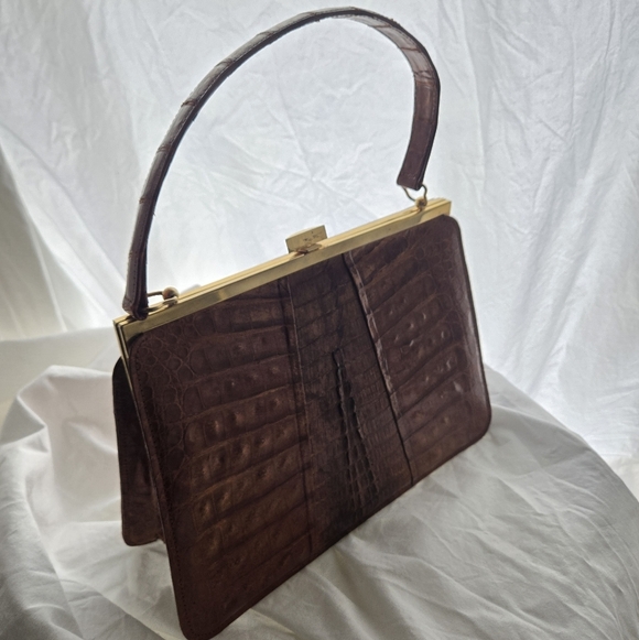 Vintage Genuine Crocodile Handbag - Picture 9 of 11